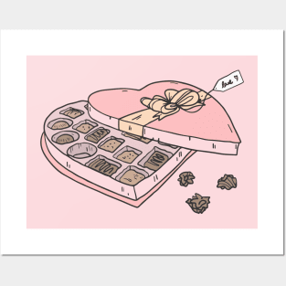 Valentines Heart-Shaped Box of Chocolates Posters and Art